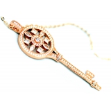 Подвеска серебряная Tiffany большой золотой ключ камни swarovski