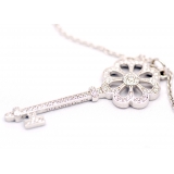 Подвеска серебряная Tiffany маленький белый ключ камни swarovski
