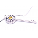 Подвеска серебряная Tiffany большой белый ключ желтый камень камни swarovski