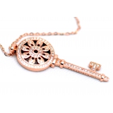 Подвеска серебряная Tiffany маленький золотой ключ камни swarovski