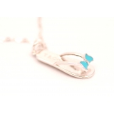 Подвеска серебряная Tiffany вьетнамки бирюзовая эмаль