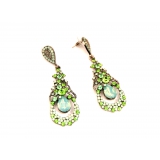 Серьги Dolce & Gabbana овалы бирюзово - салатовые камни