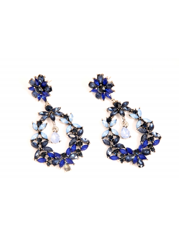 Серьги Dolce & Gabbana голубо - синие цветы