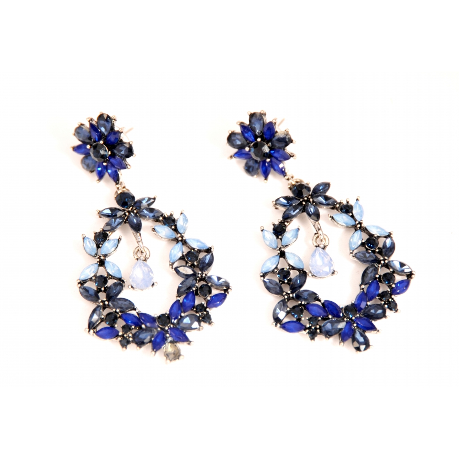 Серьги Dolce & Gabbana голубо - синие цветы