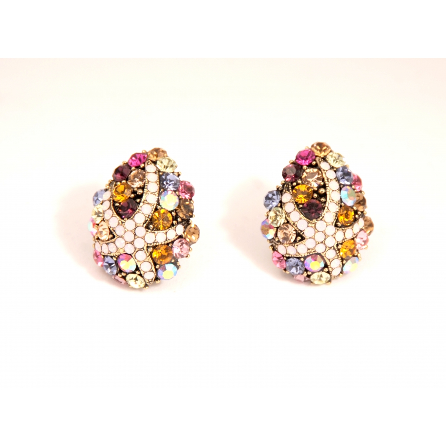 Серьги Dolce & Gabbana клипсы разноцветные камни звезда