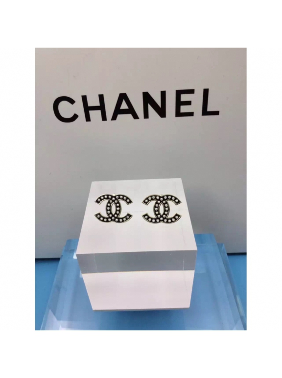Черные Серьги Chanel черный значок классика
