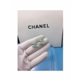 Золотые Серьги Chanel золотой значок бирюза