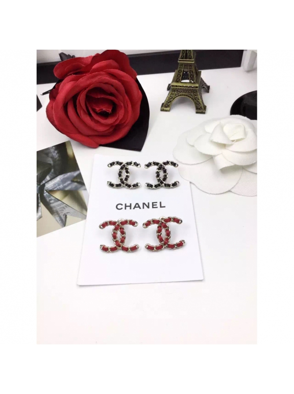 Красные Серьги Chanel красный кожаный значок