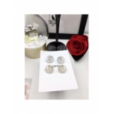Белые Серьги Chanel круги камни жемчужики в белом