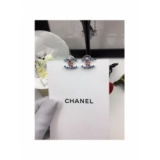 Голубые Серьги Chanel голубые разноцветные камни