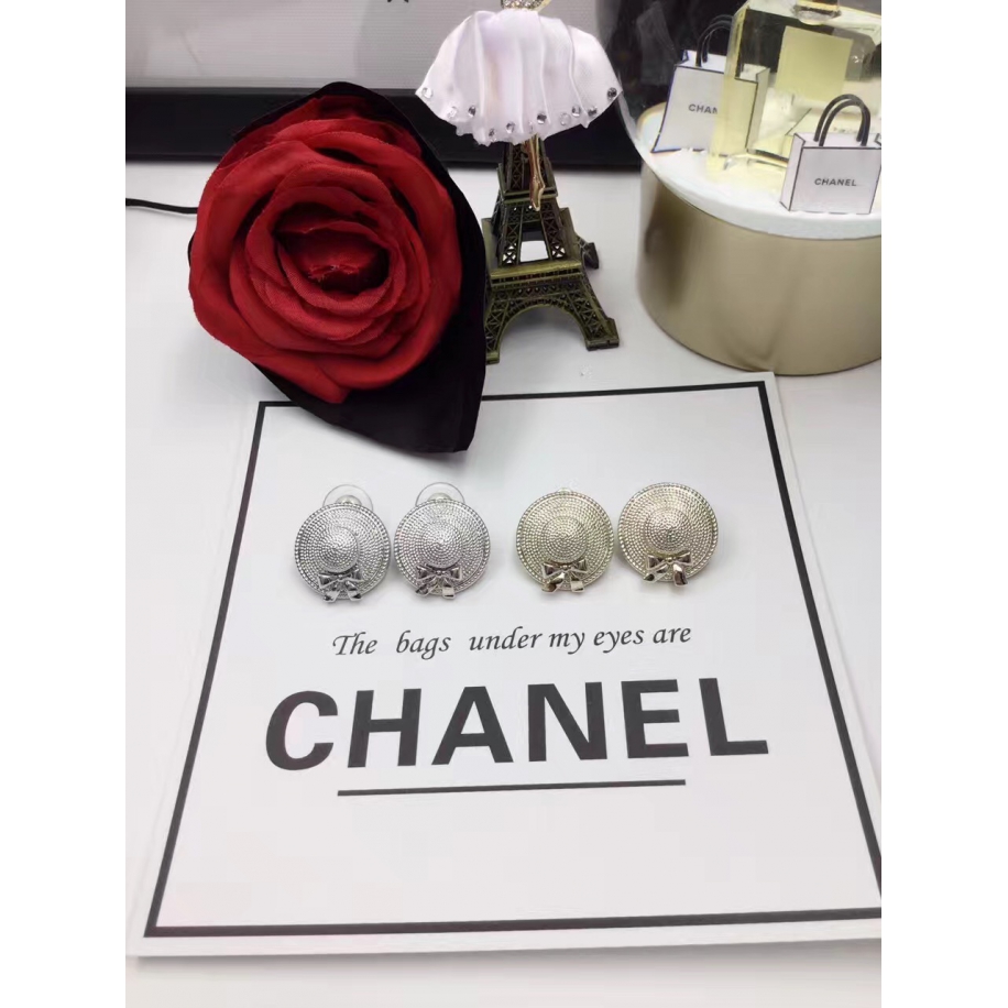 Золотые Серьги Chanel шляпка золотая