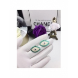 Зеленые Серьги Chanel глаз зеленая эмаль жемчужинки