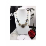 Золотое Колье Chanel короткое синие камни