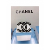 Черная Брошка Chanel черные значок эмаль жемчужинки