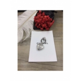 Белая Брошка Chanel значок сердечко прозрачный белый