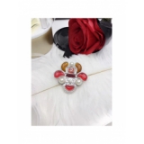 Белая Брошка Chanel коровка белая камни
