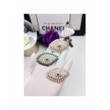 Зеленая Брошка Chanel глаз зеленая эмаль жемчужинки