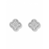 Белые Серьги в стиле VCA камни swarovski в белом