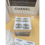 Золотые Серьги Chanel золотой значок коньячно-серые камни