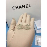 Золотые Серьги Chanel золотой значок камни