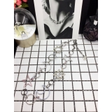 Колье Chanel Белое Звезды - Месяц Разноцветные Камни