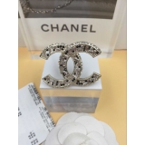 Золотая Брошка Chanel золотой значок бело - черные камни