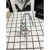 Колье Chanel белое короткое звезды - месяц разноцветные камни