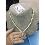 Колье Chanel жемчужинки белый круг жемчужинки камни 