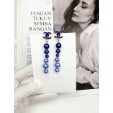 Сине - Лиловые Серьги Chanel жемчужинки синий матовый значок