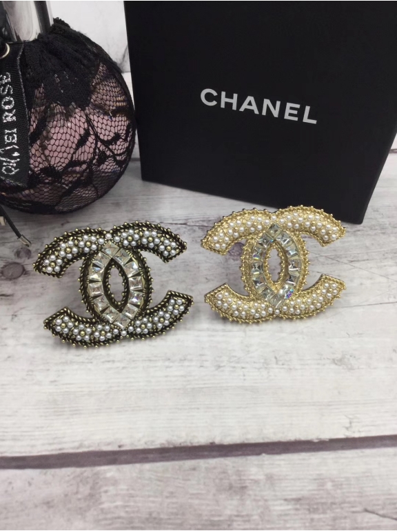 Черная Брошка Chanel значок камни жемчужинки