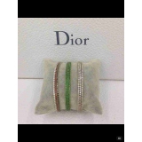 Белый браслет Christian Dior зеленые камни белый