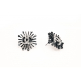 Черные серьги Chanel звезды камни