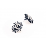 Черные серьги Chanel звезды камни