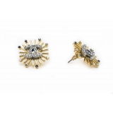 Золотые серьги Chanel звезды камни