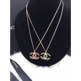 Золотая подвеска Chanel бордово - красная эмаль