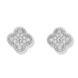 Белые Серьги в стиле VCA камни swarovski в белом